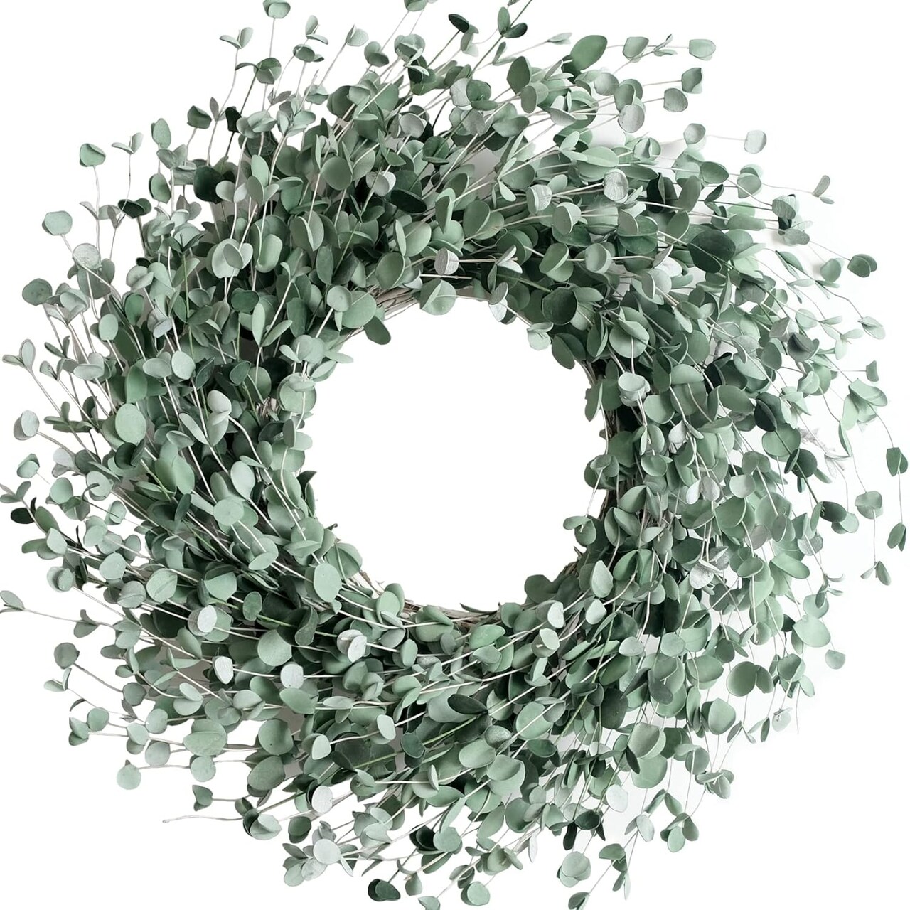 24 Inch Everyday Greenery Boxwood Wreath for Front Door, Soft Touch Green Mini Leaves Wreath for Indoor and Outdoor, Romantic Green Wreath for Wedding Decor